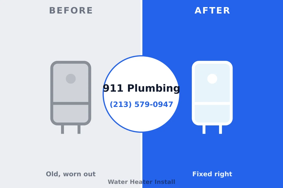 Before and after: plumbing repair Moorcroft, WY
